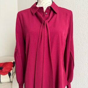 Brand New Riley & Rae Dark Pink Scarf Blouse